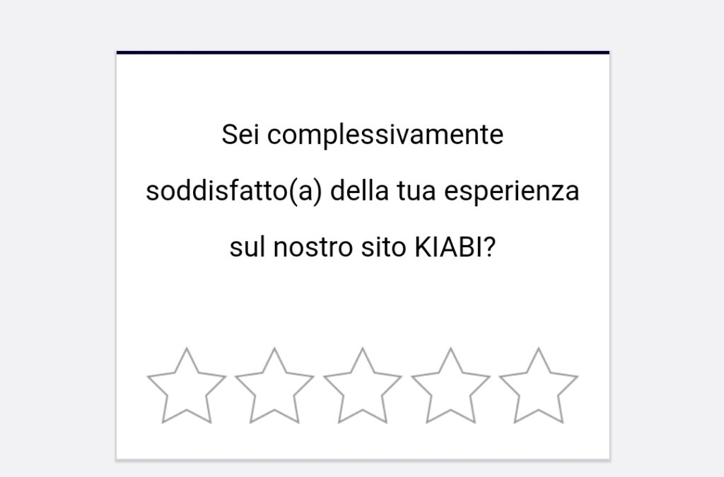 Il modulo valutazione del sito Kiabi 