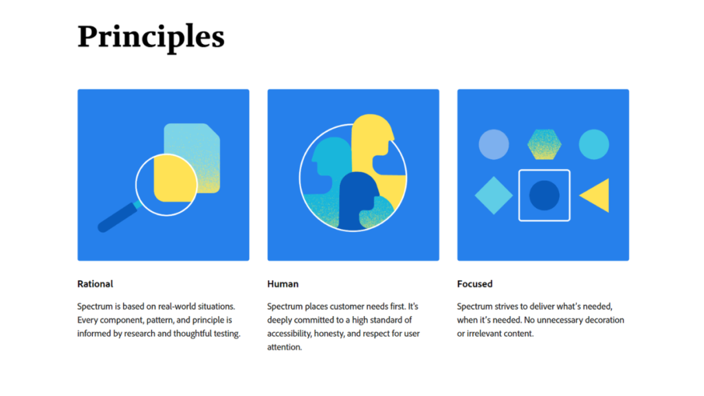 Princìpi base del design in Spectrum, il Design System di Adobe