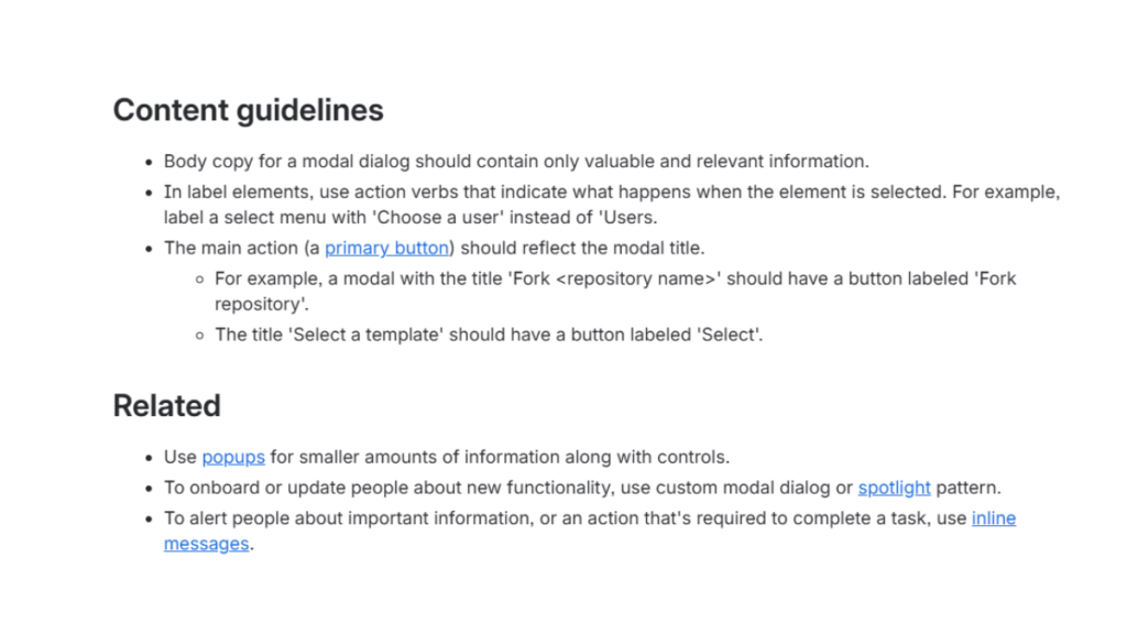 Pattern della componente Dialog in Atlassian Design